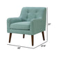 Kina 28 Inch Accent Chair Teal Fabric Button Tufted Angled Wood Legs By Casagear Home BM286656