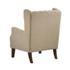 Keva 31 Inch Accent Chair Deep Button Tufted Wingback Soft Beige Fabric By Casagear Home BM286659