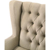 Keva 31 Inch Accent Chair Deep Button Tufted Wingback Soft Beige Fabric By Casagear Home BM286659