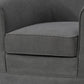 Lex 28 Inch Swivel Accent Chair Dark Gray Fabric Curved Back Skirted By Casagear Home BM286661