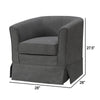 Lex 28 Inch Swivel Accent Chair Dark Gray Fabric Curved Back Skirted By Casagear Home BM286661