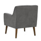 Kina 28 Inch Accent Chair Gray Fabric Button Tufted Angled Wood Legs By Casagear Home BM286665