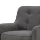 Kina 28 Inch Accent Chair Gray Fabric Button Tufted Angled Wood Legs By Casagear Home BM286665