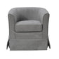 Lex 28 Inch Swivel Accent Chair Light Gray Fabric Curved Back Skirted By Casagear Home BM286666