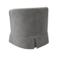 Lex 28 Inch Swivel Accent Chair Light Gray Fabric Curved Back Skirted By Casagear Home BM286666