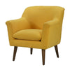 Gigi 32 Inch Accent Chair, Yellow Fabric, Pillow Top Seat, Angled Wood Legs By Casagear Home