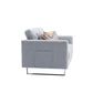 Caden 54 Inch Modern Loveseat with Side Pocket and 2 Pillows Light Gray By Casagear Home BM286681