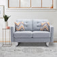 Caden 54 Inch Modern Loveseat with Side Pocket and 2 Pillows, Light Gray By Casagear Home