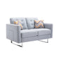 Caden 54 Inch Modern Loveseat with Side Pocket and 2 Pillows Light Gray By Casagear Home BM286681