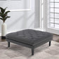 Aki 44 Inch Modern Wood Ottoman Deep Button Tufted Gray Velvet Fabric By Casagear Home BM286686