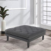 Aki 44 Inch Modern Wood Ottoman Deep Button Tufted Gray Velvet Fabric By Casagear Home BM286686