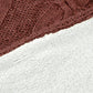 Lois 50 x 60 Throw Blanket Cable Knit and Sherpa Acrylic Nutmeg White By Casagear Home BM287508