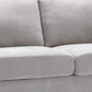 Otto 77 Inch Sofa Throw Pillows Padded Cushions Light Gray Velvet Fabric By Casagear Home BM287662