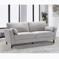 Otto 77 Inch Sofa Throw Pillows Padded Cushions Light Gray Velvet Fabric By Casagear Home BM287662