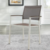 Fifi 21 Inch Set of 6 Dining Chairs Aluminum Frame Gray Textilene Fabric By Casagear Home BM287791