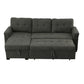 Elliot 84 Inch Sleeper Sectional Sofa with Storage Chaise Dark Gray Fabric By Casagear Home BM287858