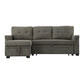 Elliot 84 Inch Sleeper Sectional Sofa with Storage Chaise Soft Gray Fabric By Casagear Home BM287859