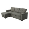 Elliot 84 Inch Sleeper Sectional Sofa with Storage Chaise, Soft Gray Fabric By Casagear Home