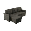 Ruben 84 Inch Reversible Sleeper Sectional Sofa Storage Chaise Dark Gray By Casagear Home BM287922