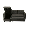 Ruben 84 Inch Reversible Sleeper Sectional Sofa Storage Chaise Dark Gray By Casagear Home BM287922