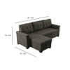 Ruben 84 Inch Reversible Sleeper Sectional Sofa Storage Chaise Dark Gray By Casagear Home BM287922