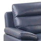 Reni 82 Inch Modern Sofa Channel Tufted Navy Blue Soft Leather Upholstery By Casagear Home BM288021