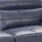 Reni 82 Inch Modern Sofa Channel Tufted Navy Blue Soft Leather Upholstery By Casagear Home BM288021