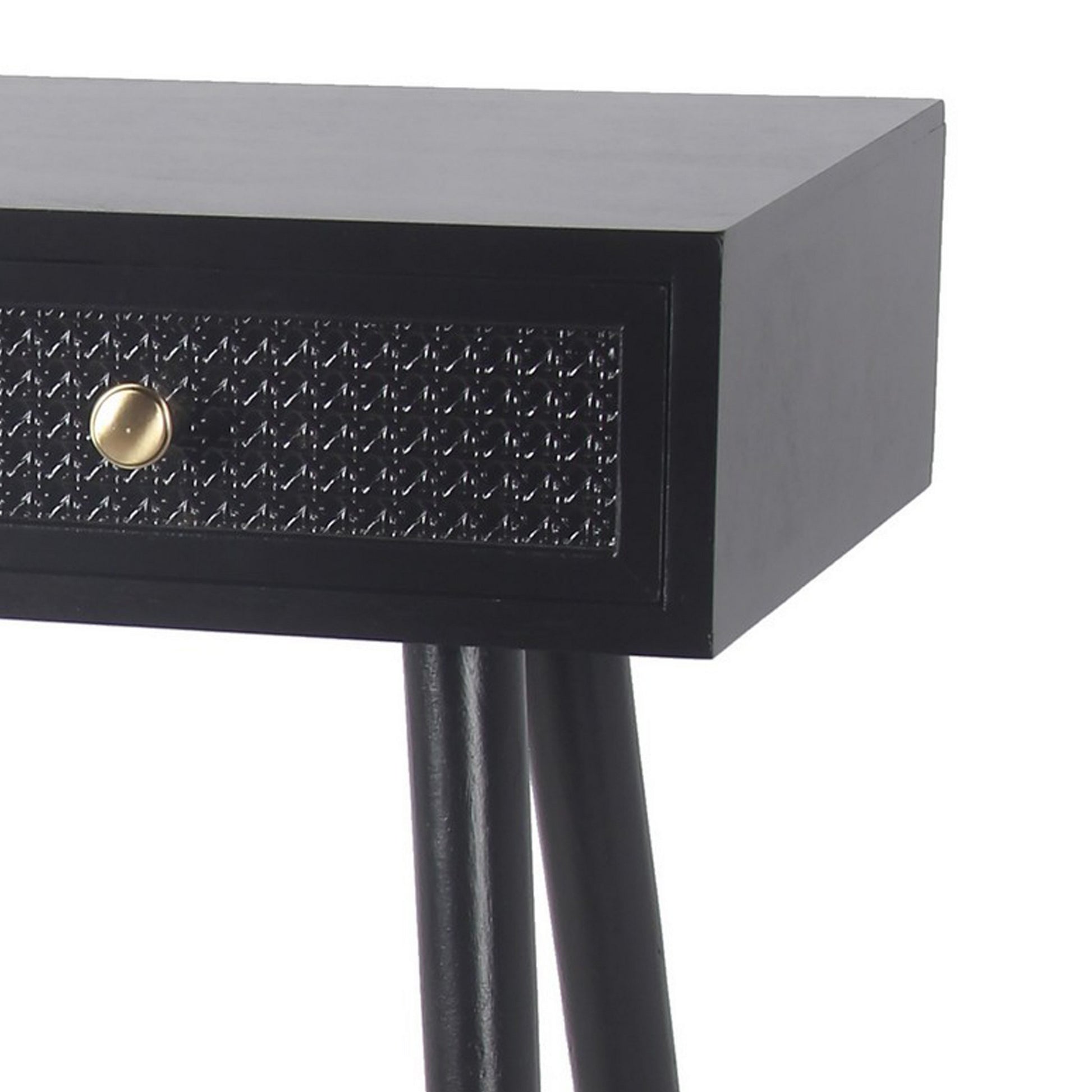 Finely 30 Inch Modern Accent Console Table with 2 Drawers Midnight Black By Casagear Home BM288086