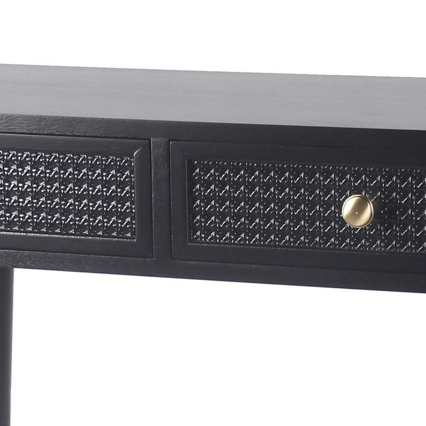 Finely 30 Inch Modern Accent Console Table with 2 Drawers Midnight Black By Casagear Home BM288086