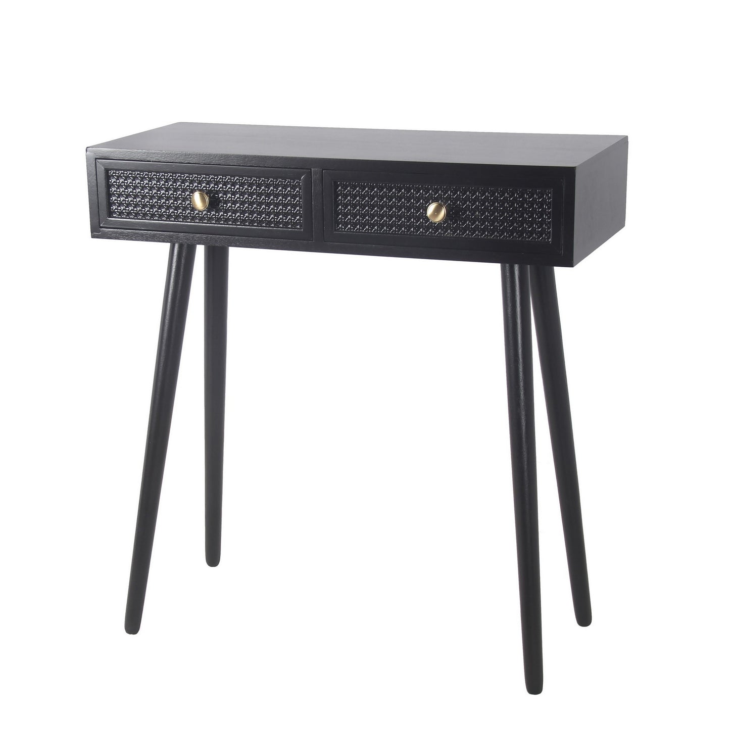 Finely 30 Inch Modern Accent Console Table with 2 Drawers Midnight Black By Casagear Home BM288086