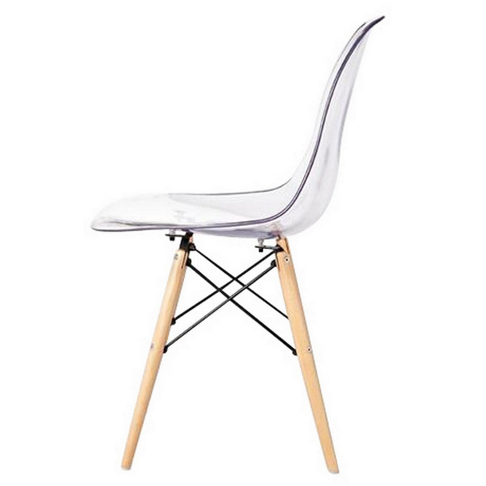 Louie 21 Inch Modern Side Chair Wood Finished Legs Translucent Seating By Casagear Home BM288110