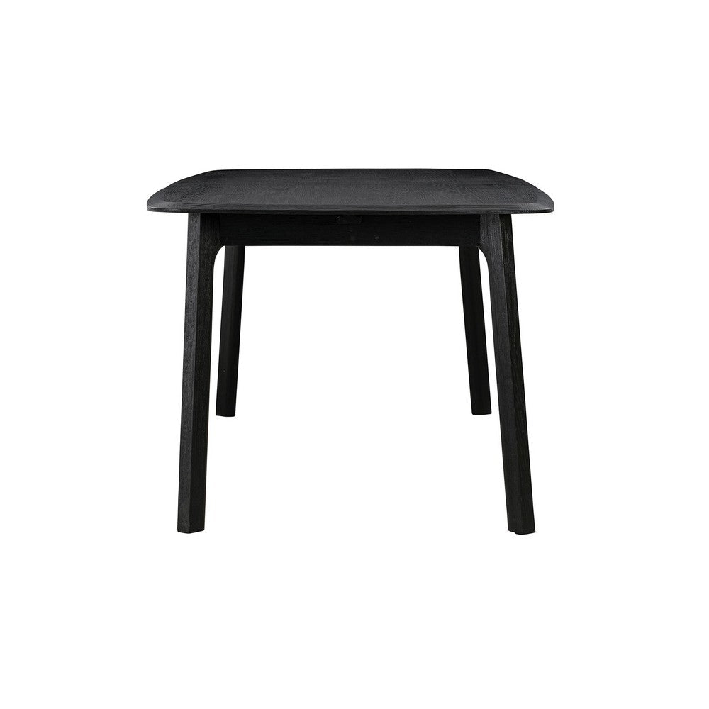 Dene 79-98 Inch Modern Extendable Rectangle Dining Table Black Brushed Oak By Casagear Home BM293104