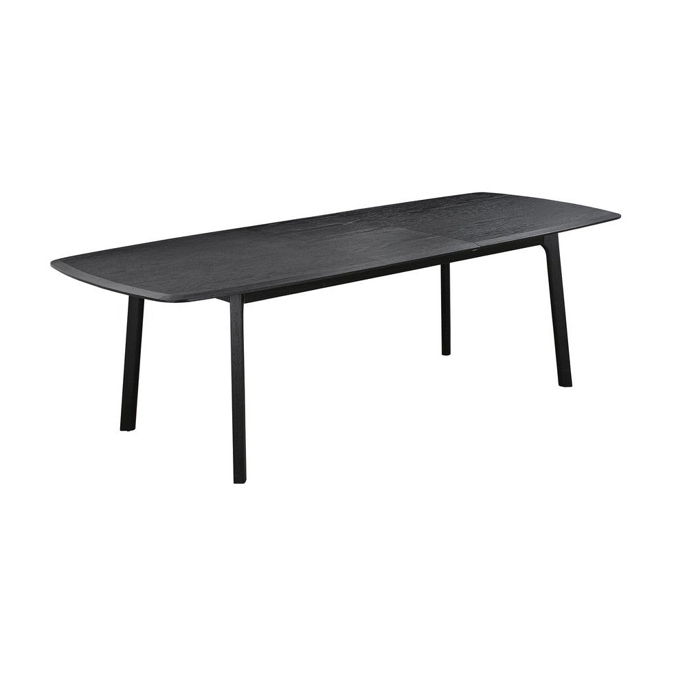 Dene 79-98 Inch Modern Extendable Rectangle Dining Table, Black Brushed Oak By Casagear Home