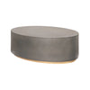 51 Inch Modern Oval Coffee Table with Concrete Top and Metal Base Gray By Casagear Home BM293107