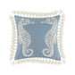 Set of 2 Decorative Throw Pillows Seahorse and Starfish Polyester Tassels By Casagear Home BM293141