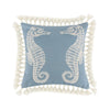 Set of 2 Decorative Throw Pillows Seahorse and Starfish Polyester Tassels By Casagear Home BM293141