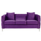 Joel Modern 2 Piece Sofa and Loveseat Living Room Set Tufted Purple Velvet By Casagear Home BM293146