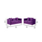 Joel Modern 2 Piece Sofa and Loveseat Living Room Set Tufted Purple Velvet By Casagear Home BM293146