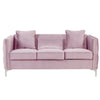 Joel Modern 2 Piece Sofa and Loveseat Living Room Set Tufted Pink Velvet By Casagear Home BM293148