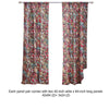 Burges 84 Inch Window Panel Curtain Red and Pink Reed Print Rod Pockets By Casagear Home BM293190