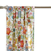 84 Inch Window Panel Curtain Red and Blue Flowers Polyester Back Ties By Casagear Home BM293192