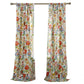 84 Inch Window Panel Curtain, Red and Blue Flowers, Polyester, Back Ties By Casagear Home