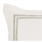 Lenz 26 Inch Cotton Euro Pillow Sham with Hand Stitched Embroidery Ivory By Casagear Home BM293209