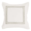 Lenz 26 Inch Cotton Euro Pillow Sham with Hand Stitched Embroidery, Ivory By Casagear Home