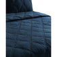 Hara Hand Quilted Flax Linen Quilt Queen Polyester Fill Midnight Blue By Casagear Home BM293221