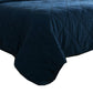 Hara Hand Quilted King Size Flax Linen Quilt with Polyester Fill Dark Blue By Casagear Home BM293222