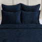 Lipa 20 x 26 Hand Stitched Standard Pillow Sham Rayon Velvet Quilted Blue By Casagear Home BM293231