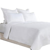 Kahn Hand Stitched Sateen King Quilt, Cotton Fill, Mitered Corners, White By Casagear Home