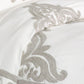 Lenz King Size Cotton Duvet Cover with Hand Stitched Damask Embroidery Ivory By Casagear Home BM293241