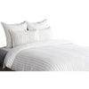 Tara King Size Linen Duvet Cover Stripe Design and Mitered Corners Ivory By Casagear Home BM293245